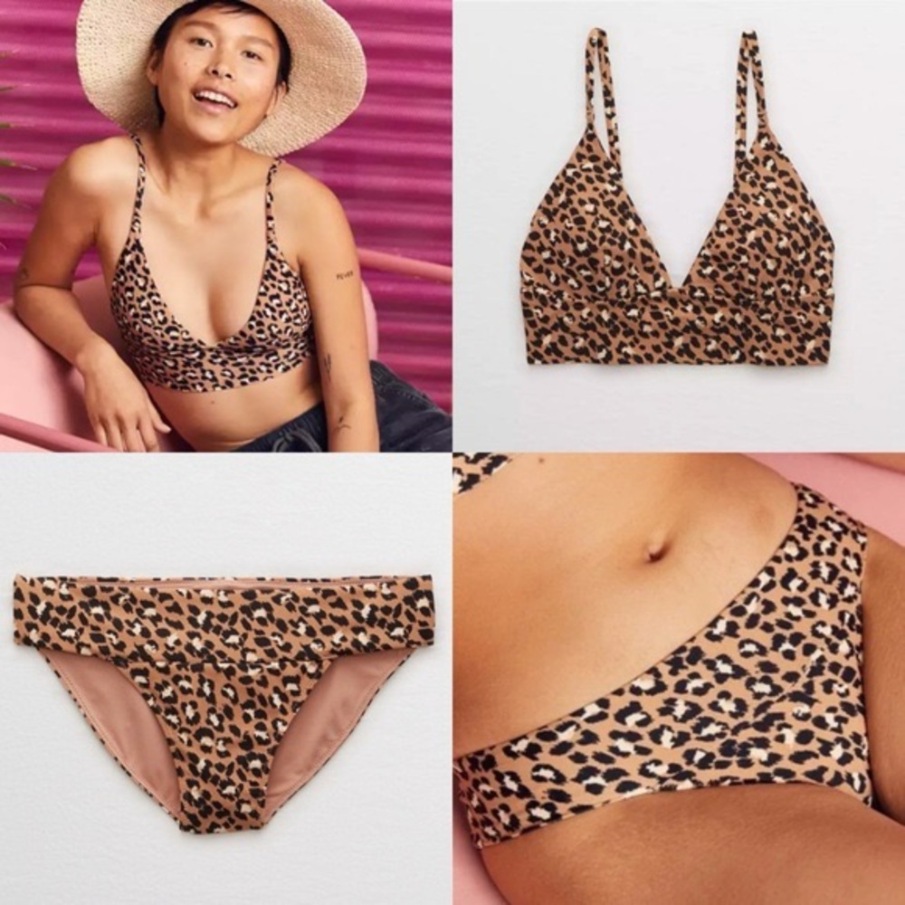 Aerie S/M Leopard Two Piece Bikini Swimsuit